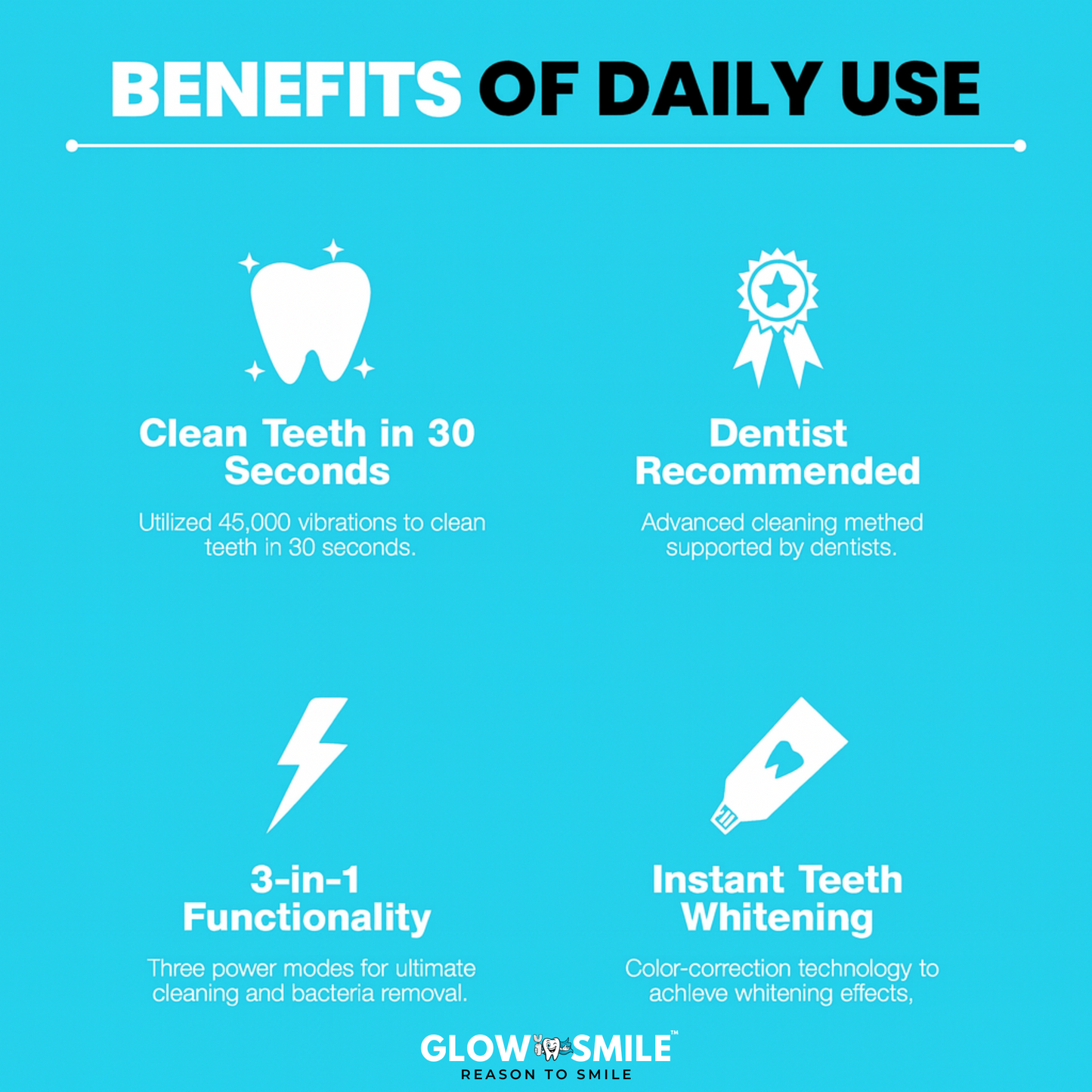 360° GlowPro® Ultrasonic Toothbrush - The “No Scrubbing” Morning Hack